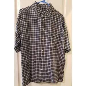 Treffer Mens Casual Career Travel Plaid Short Sleeve Button-Up Shirt Size Medium